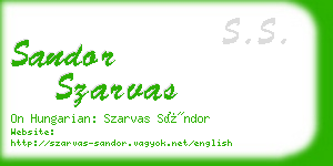 sandor szarvas business card